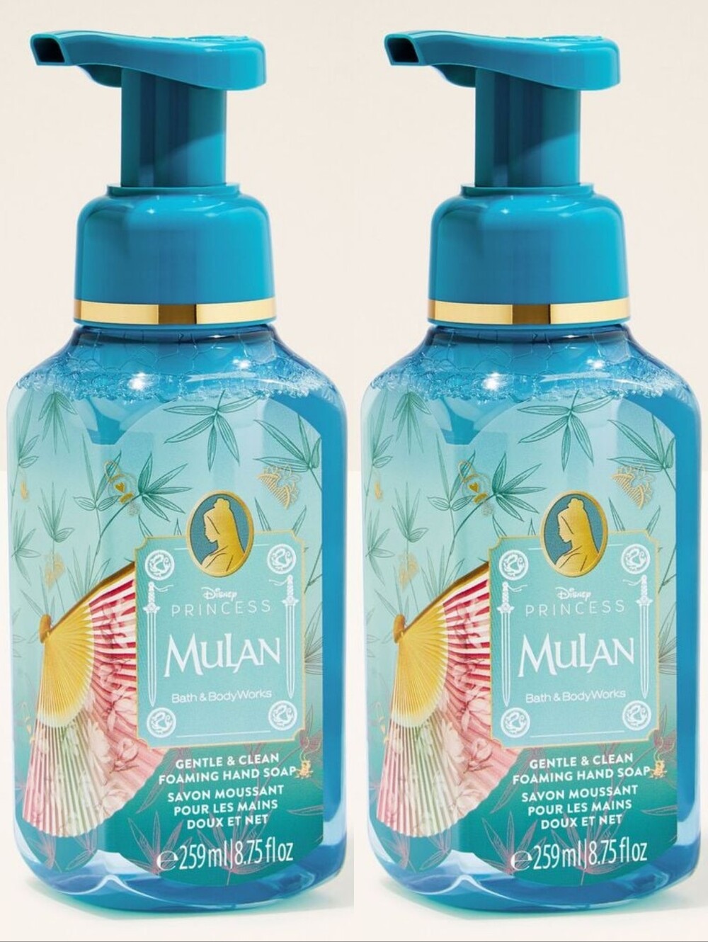 Bath & Body Works Disney Princess Mulan Gentle & Clean Foaming Hand Soap Set NEW